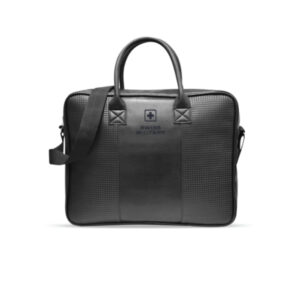 Swiss Military  Premium Leatherette Laptop Sling Bag-Black