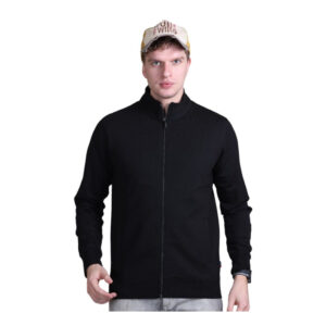 Indian Terrain Regular Fit Zip-Front Lycra Jacket Black