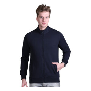 Indian Terrain Regular Fit Zip-Front Lycra Jacket Blue